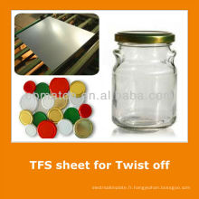 JIS3315 standard Tin gratuit tôle d’acier pour couvercle de bocal de verre